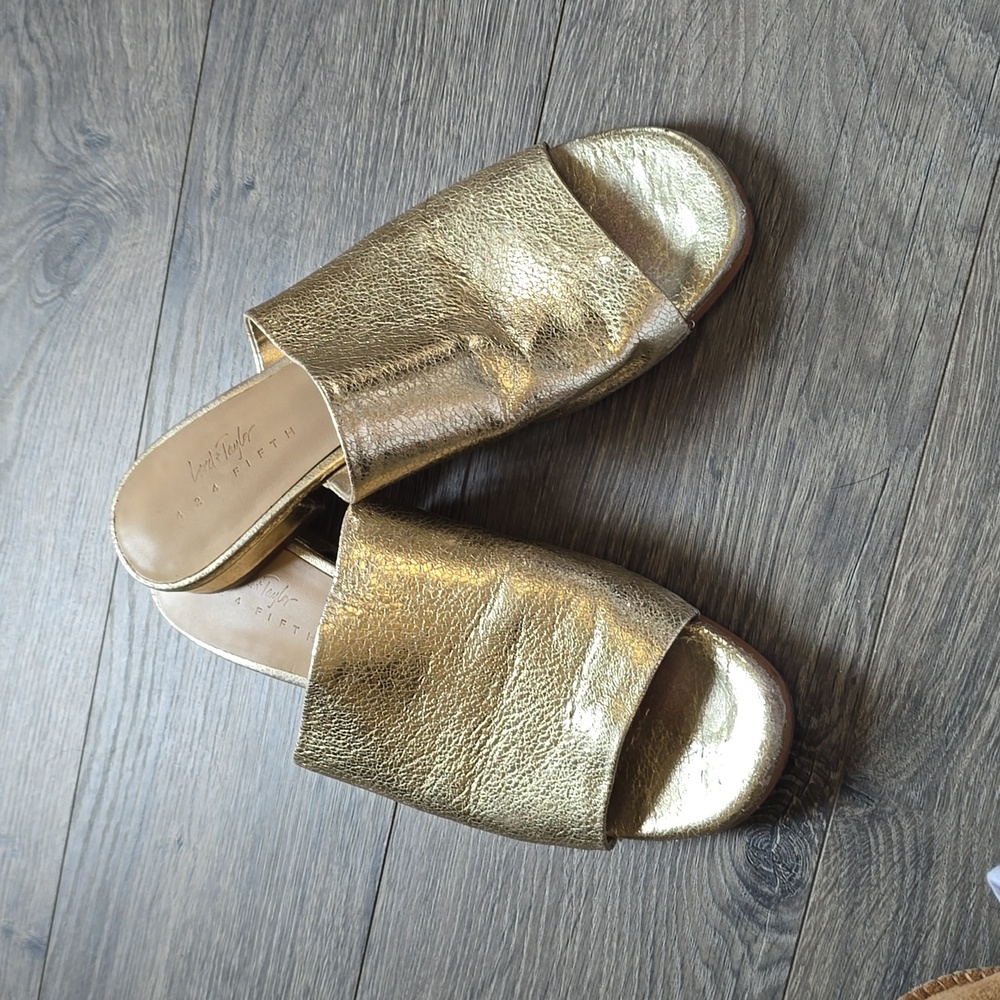 Lord & Taylor Gold Slide On's